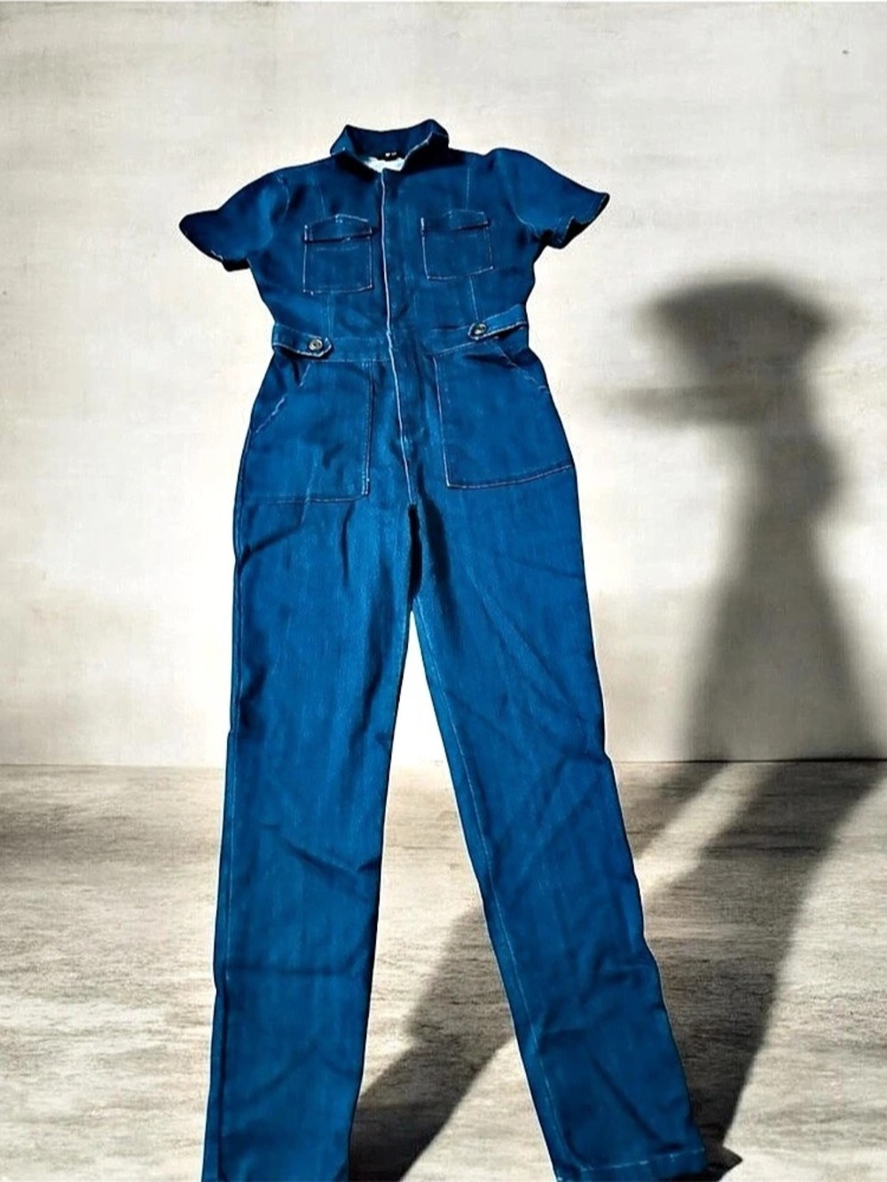 Blue Short Sleeve Jumpsuit